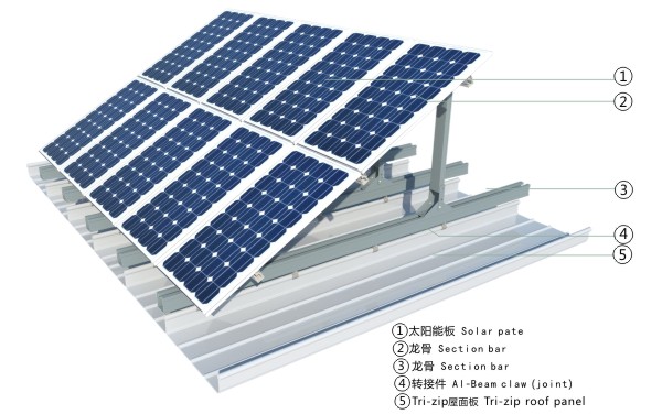 直立锁边金属屋面太阳能系统 